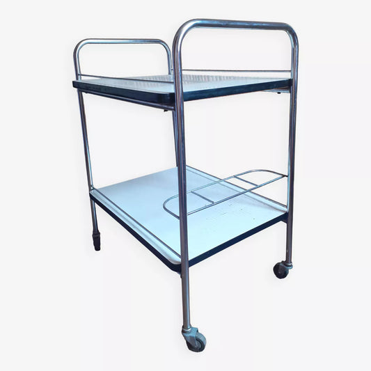 Desserte vintage en métal chromé