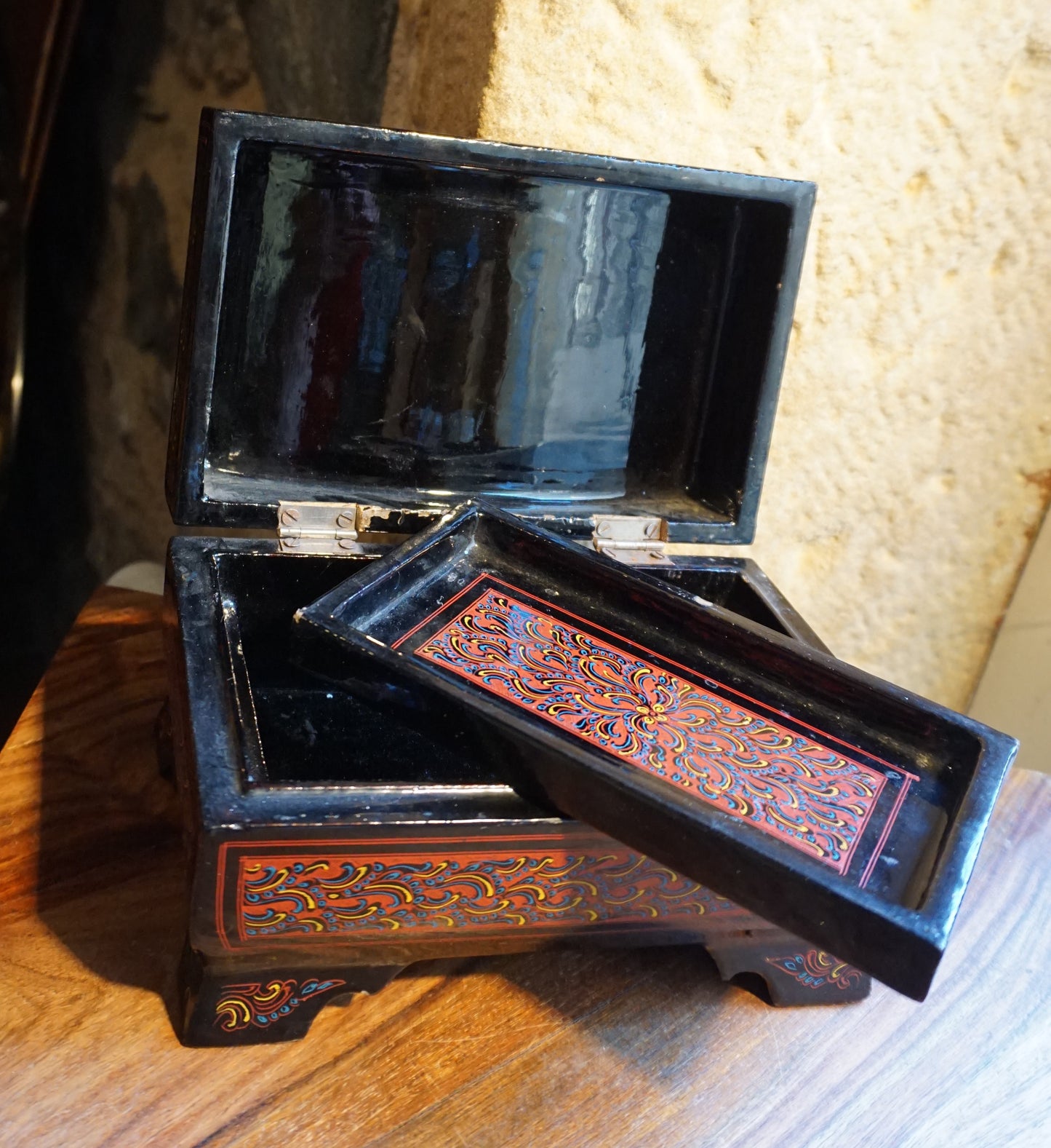 Boite à bijoux en laque de Birmanie