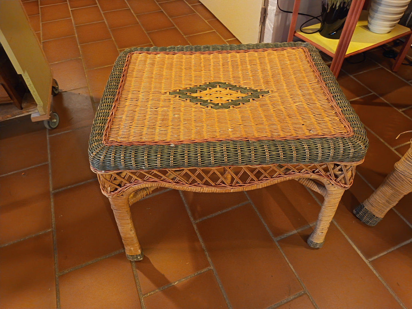 Fauteuil et ottomane en osier - années 20