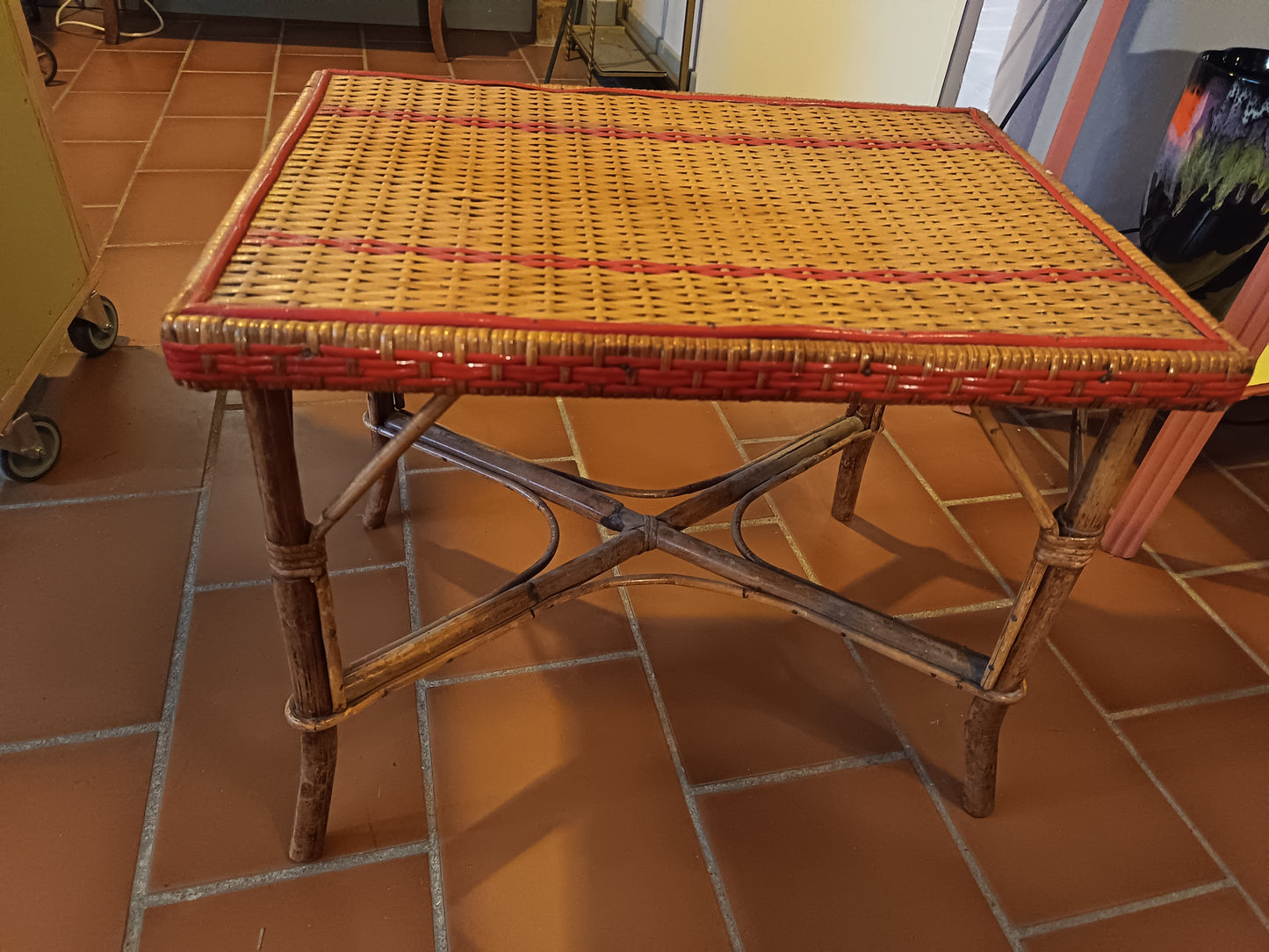 Table basse en osier - années 50