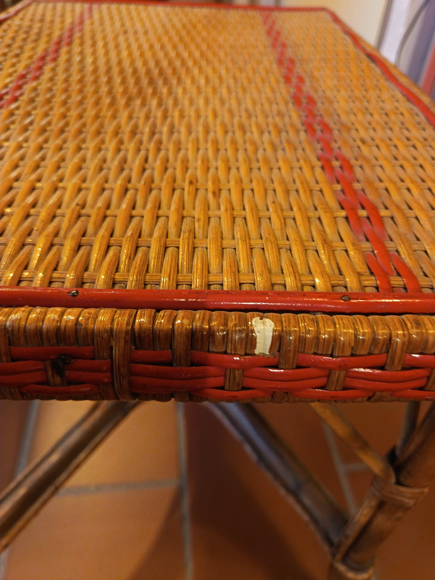 Table basse en osier - années 50