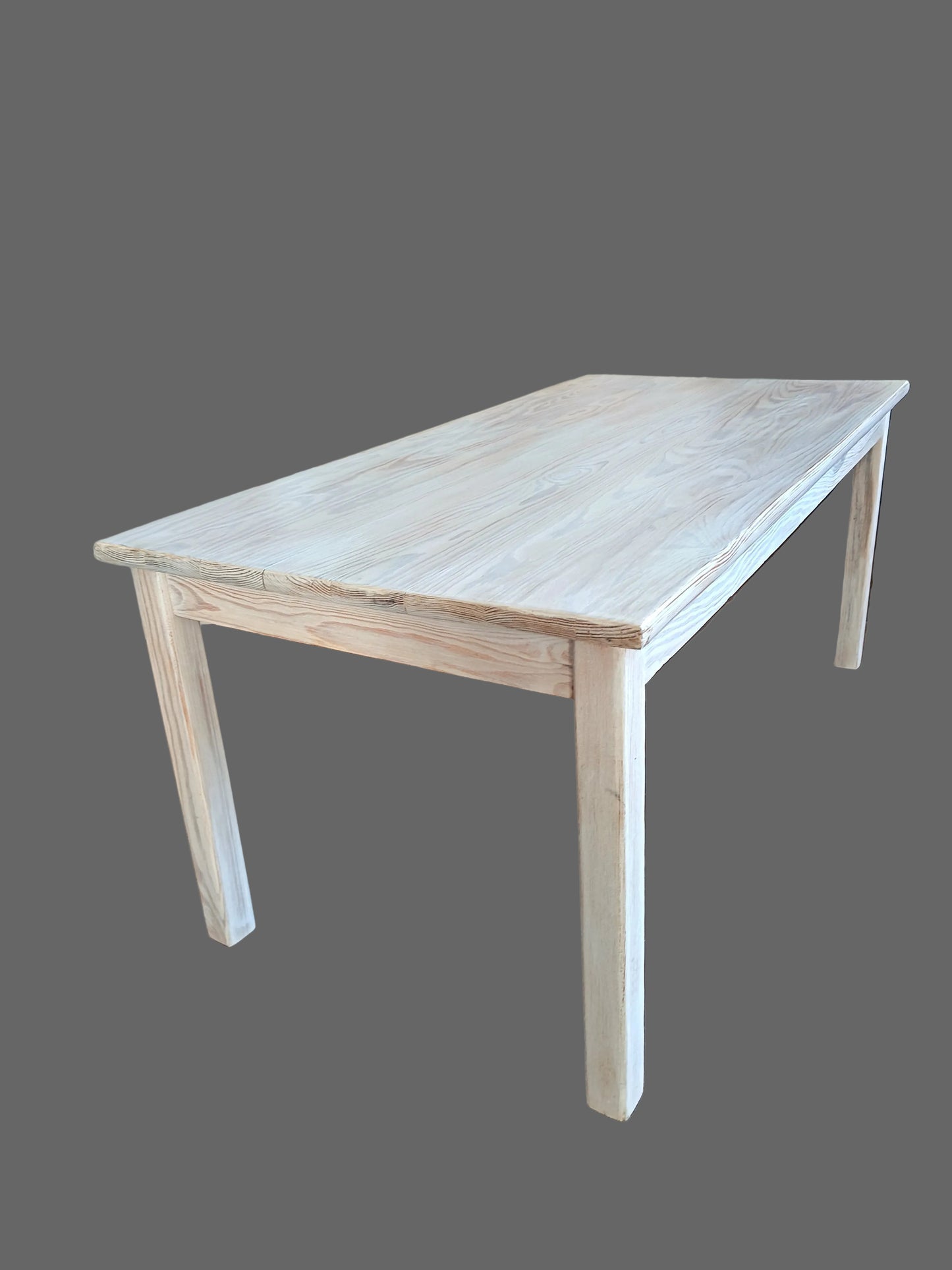Table basse en bois de pin cérusé - années 80