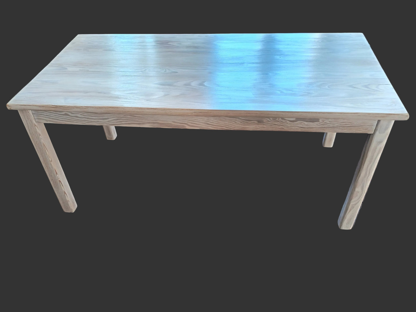 Table basse en bois de pin cérusé - années 80
