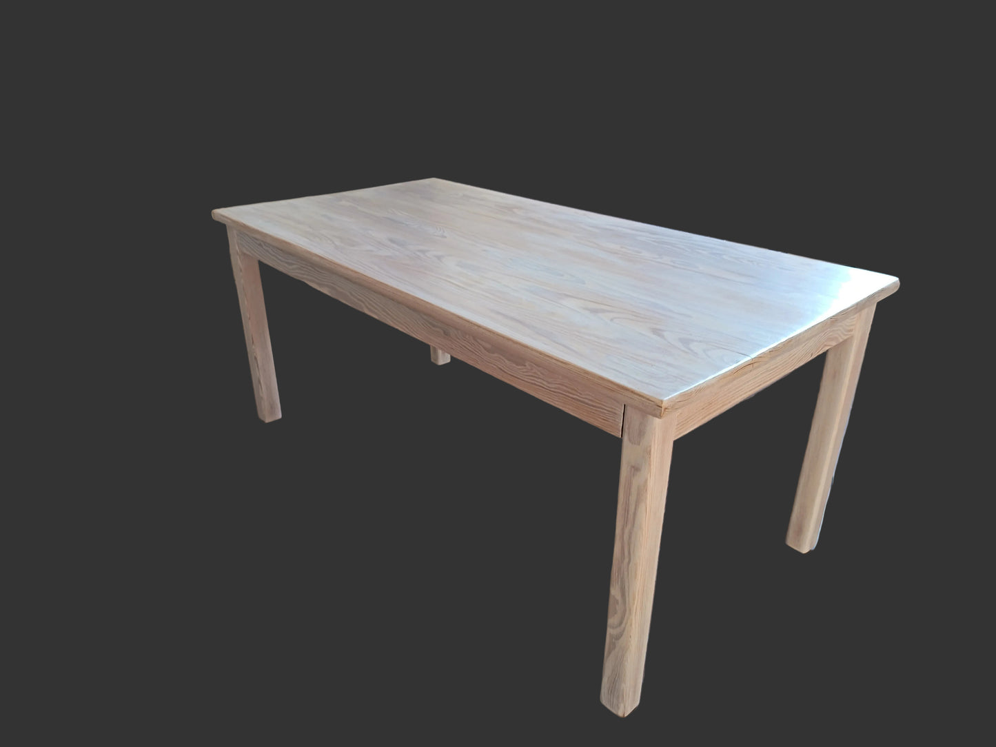 Table basse en bois de pin cérusé - années 80