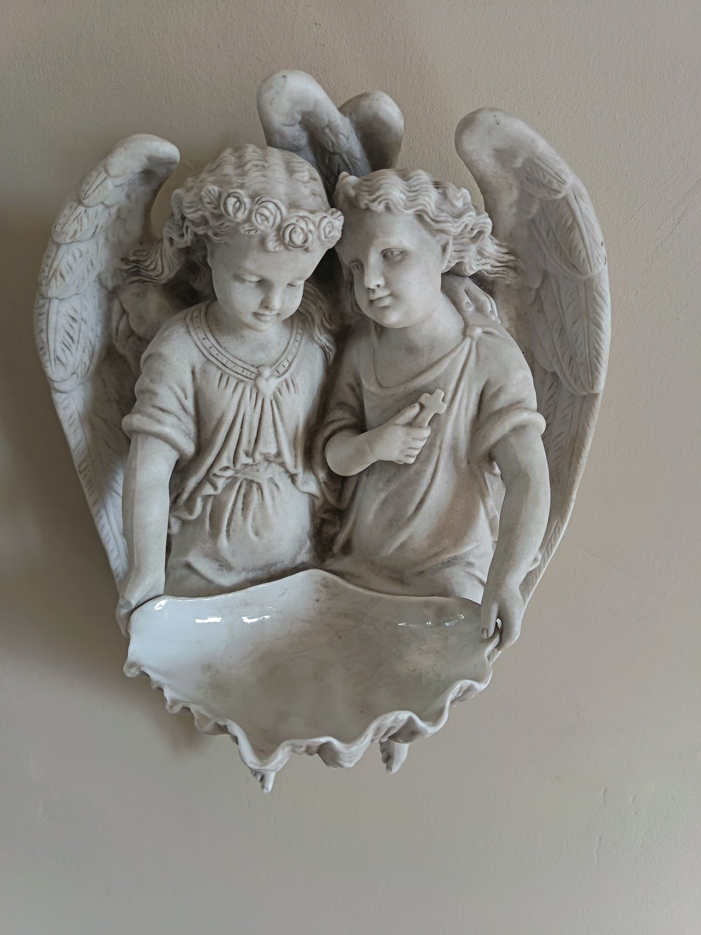 Bénitier aux 2 anges - fin 19° début 20°