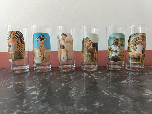 Service de verres pin-up - années 70