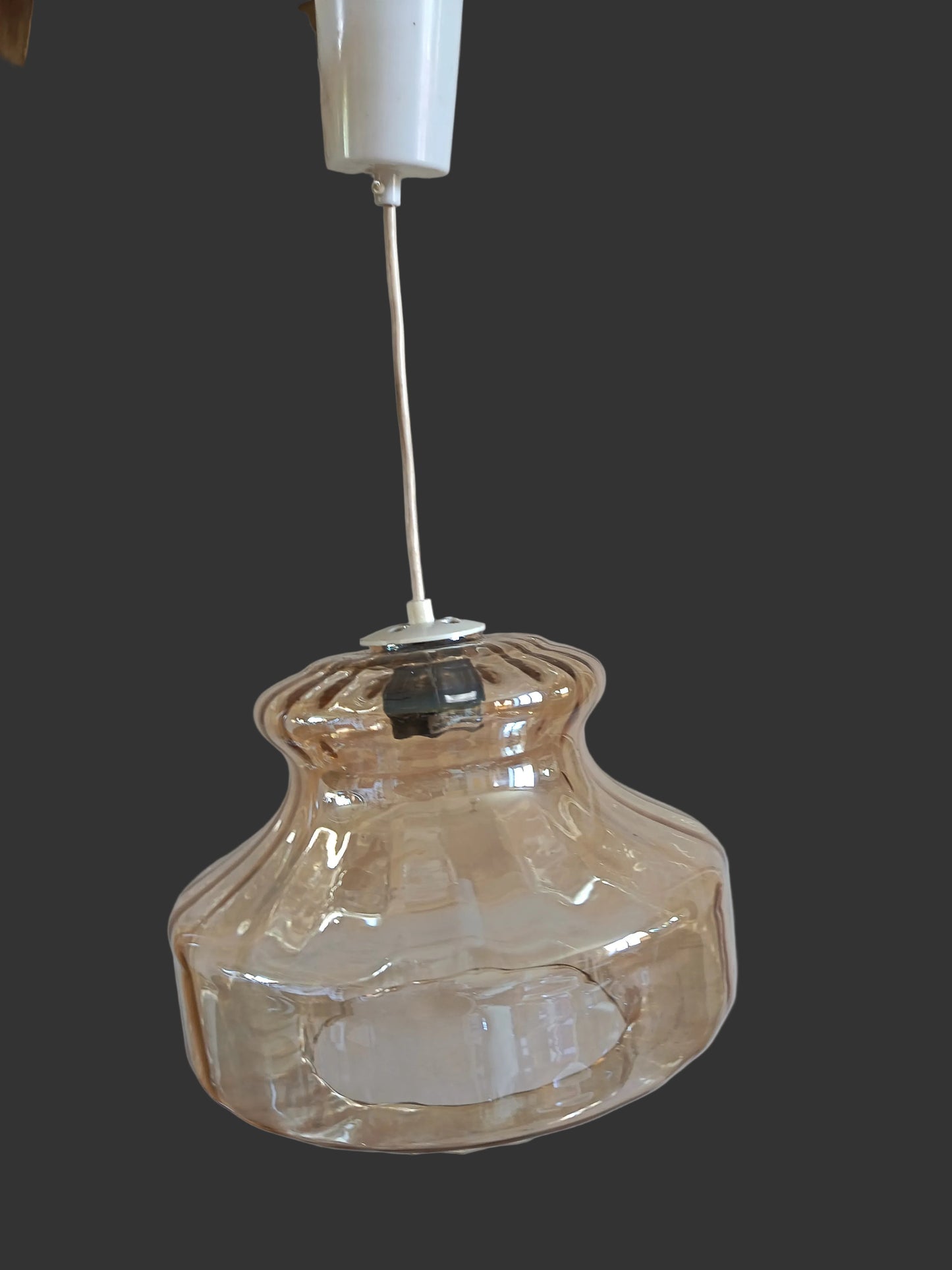 Suspension en verre fumé - années 70